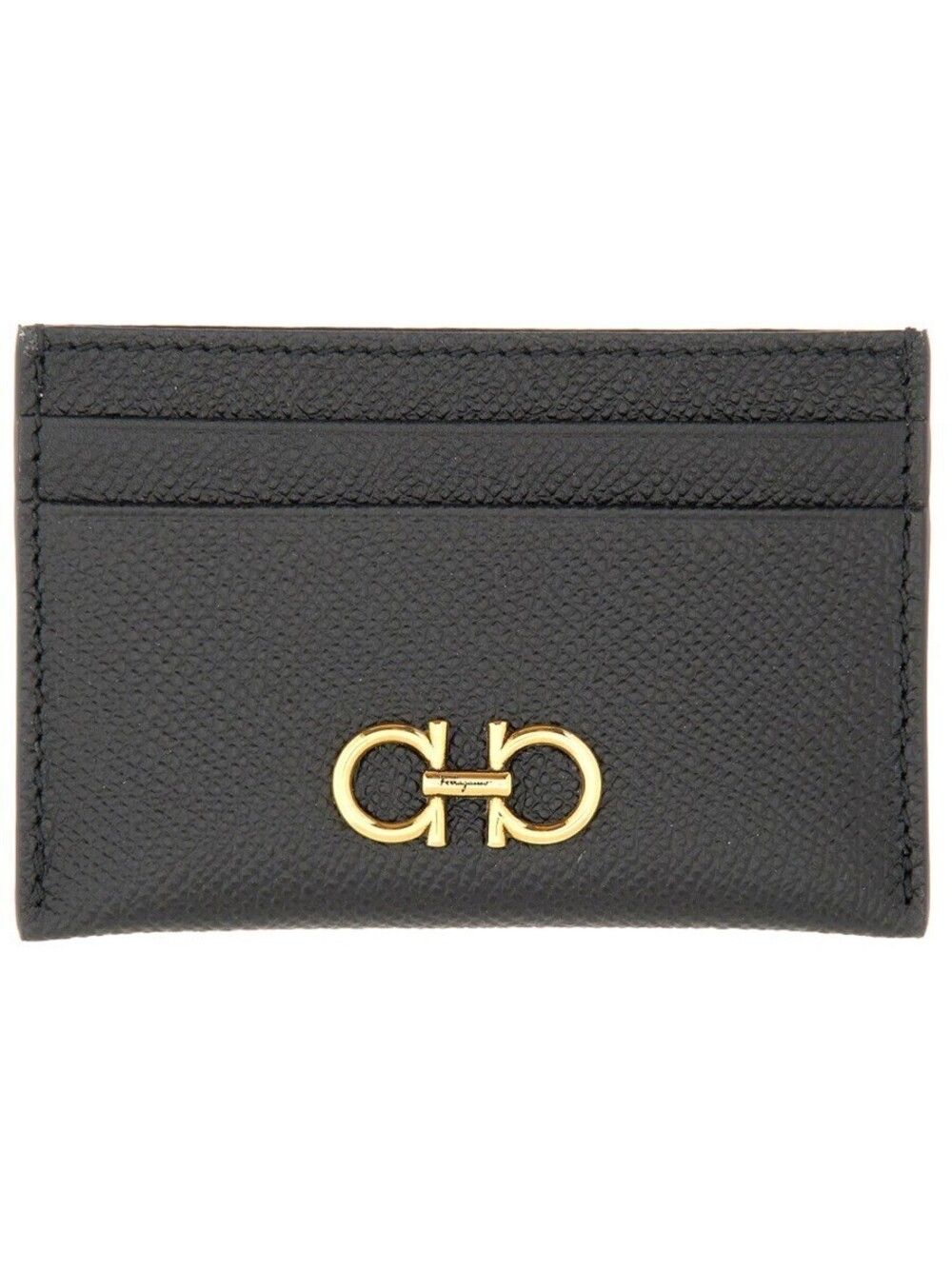 Salvatore Ferragamo Card Holder Wallet El Leather Black